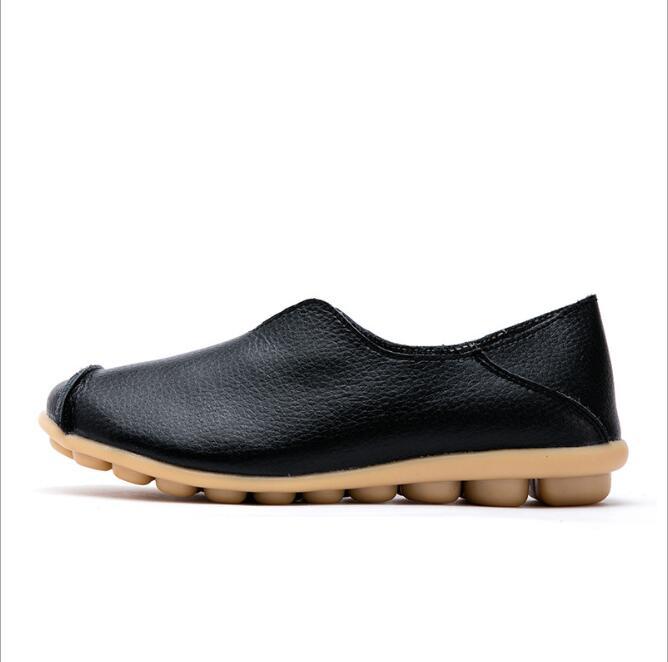 Chaussures en cuir véritable plates pour femmes