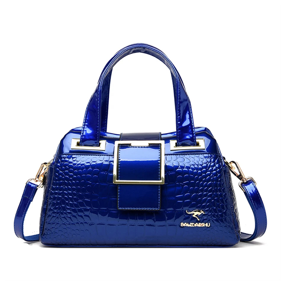 Sac à bandoulière en cuir motif crocodile pour femme, marque, nouveau, 2024 - Stylfa