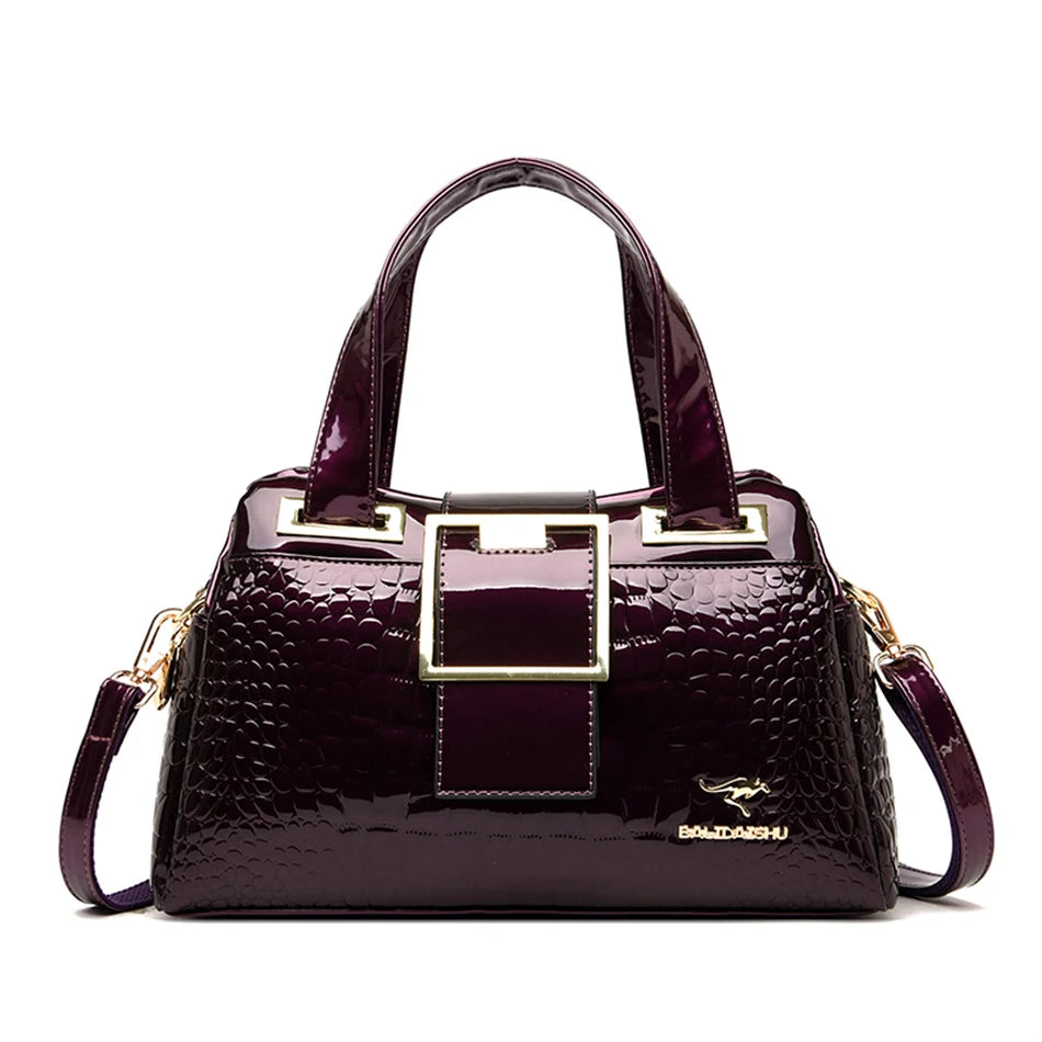 Sac à bandoulière en cuir motif crocodile pour femme, marque, nouveau, 2024 - Stylfa