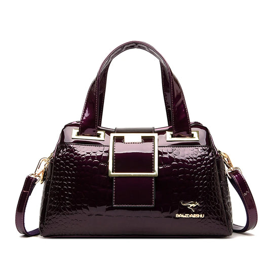 Sac à bandoulière en cuir motif crocodile pour femme, marque, nouveau, 2024