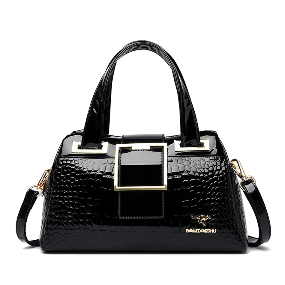 Sac à bandoulière en cuir motif crocodile pour femme, marque, nouveau, 2024 - Stylfa